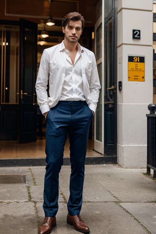 Real photo men's beauty fashion black clothing modern glamor luxury show haute couture latin man athletic stones shine
