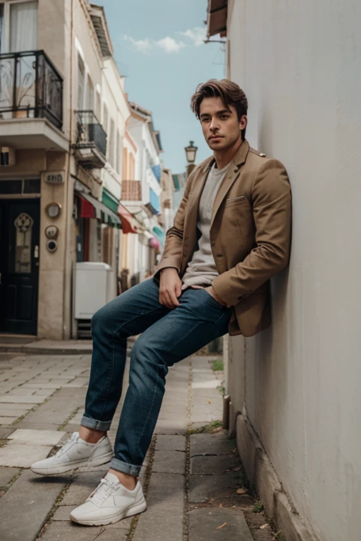 Real photo men's beauty fashion black clothing modern glamor luxury show haute couture latin man athletic stones shine