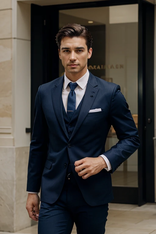 Real photo men's beauty fashion black clothing modern glamor luxury show haute couture latin man athletic stones shine