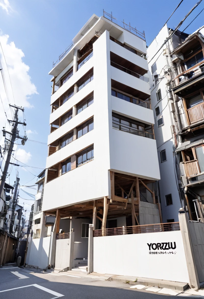 The background is white, and the construction company's logo "YOROZU HOME" must be inserted somewhere on the logo.