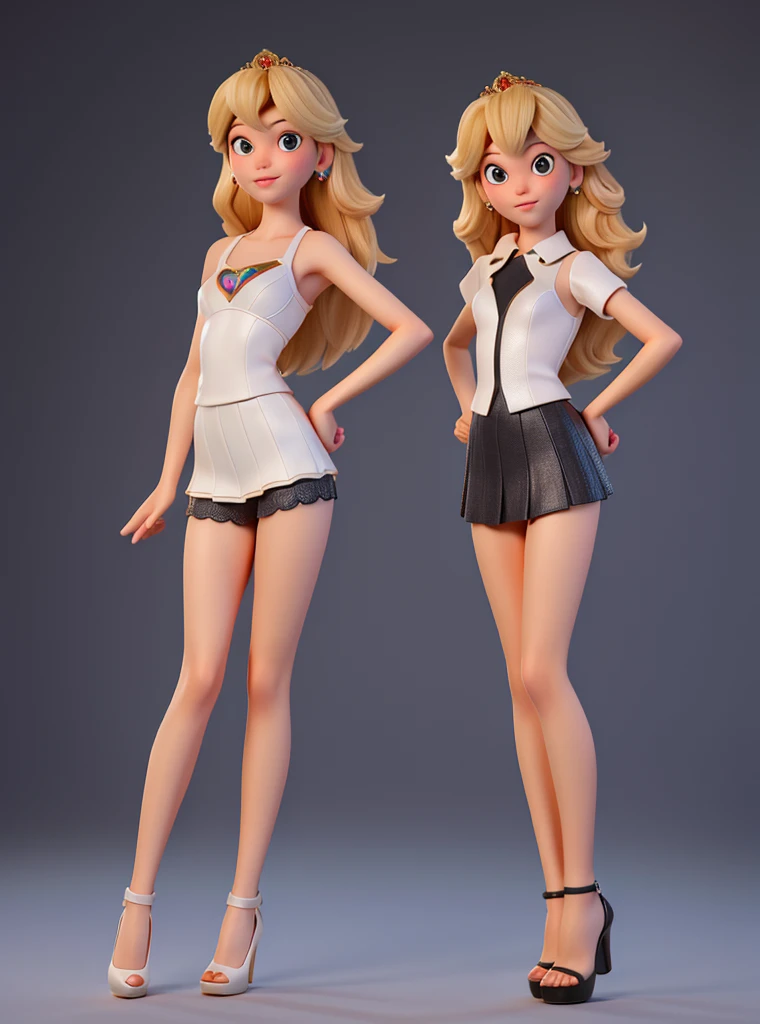 All textures in high quality and realistic details, princess peach, (12 Year Old 1.5), teen, blonde teen, blonde teen cute face, white skin, girl beautiful face, beautiful baby girl, medium Breasts, Long Legs, fitness body, (sexy lingerie outfit 1.5), naked torso, (black sexy Tiny miniskirt 2.0), (black platform straps high heels 2.0), Slim sexy long legs, modeling, Full Body lust, sexy Slim body, (all fours 1.5), (show complete body 1.5), New York, United States, ray tracing, HDR
