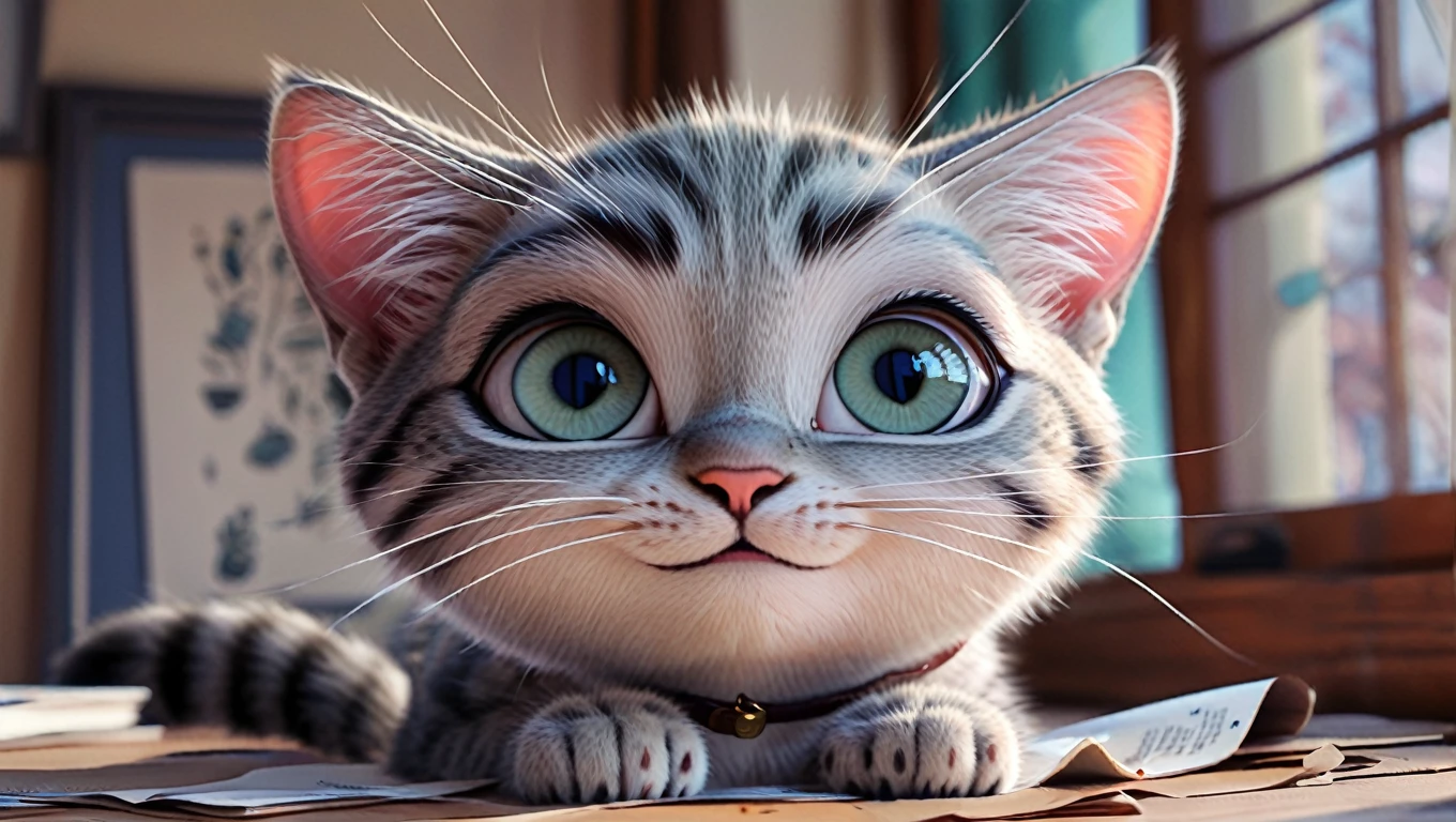 comics Cat, Adorable digital painting, Cat, cute Cat, comics, View your viewers, Cute eyes, hand, comics, 空handのユニフォーム