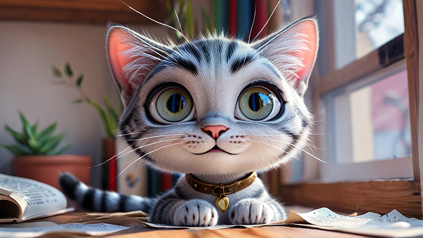 comics Cat, Adorable digital painting, Cat, cute Cat, comics, View your viewers, Cute eyes, hand, comics, 空handのユニフォーム