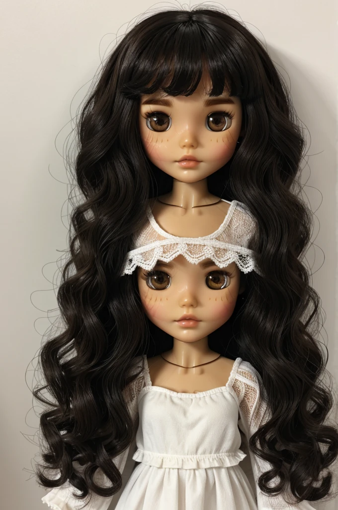 Blythedoll black hair curly brunette 