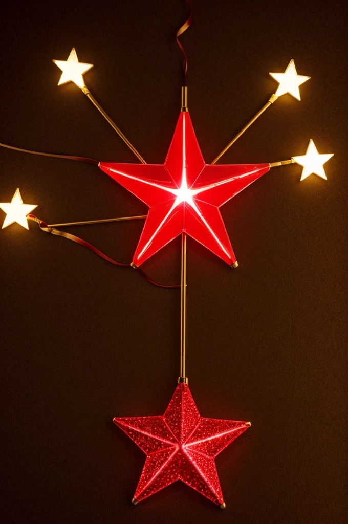 Make a lightstick that is red with a star and is also gold