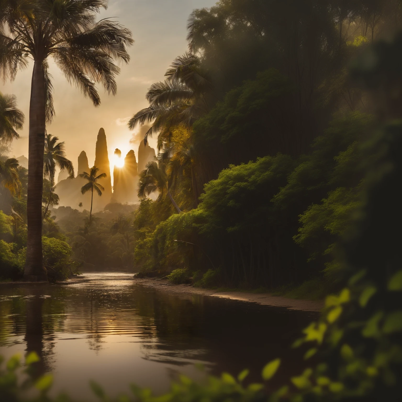 "Depict a picture of a lush, serene forest, where tall, leafy trees stand majestically beneath a clear blue sky. The floor is covered in a carpet of vibrant green grass, dotted here and there with small colorful flowers. Sunbeams filter through the treetops, creating soft light and shadow patterns on the floor. The air is fresh and full of natural scents, while the environment conveys a feeling of calm and harmony."