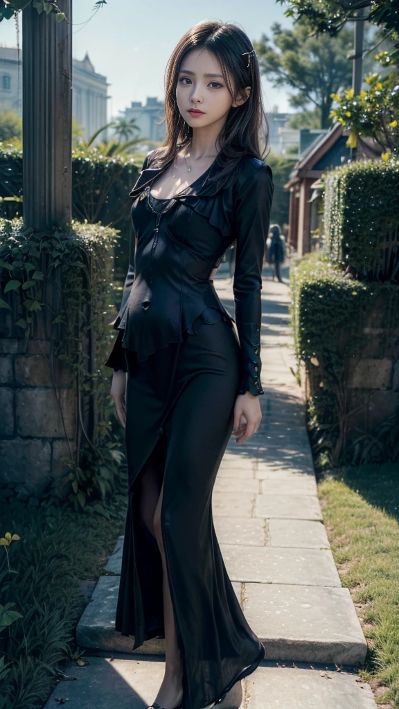((Number one in the underworld, Top of the hierarchy, beautiful girl, Baby Face:1ender body line), Small and slim body type, Beautiful small face, Captivating Lips, (The size of the mansion々and gardens), (Formal wear, Beautiful breasts:1.2, Chest Opening), Walk gracefully, (Perfect Anatomy:1.3), (Detailed eyes and face:1.4, Professional photography techniques, Cinema Lighting), (Highest quality, 8K, masterpiece:1.2, RAW Photos), (reality:1.37), Ultra-detailed, Serious expression, A worldview of justice, Social hierarchy, indignant, Short Hair, (Detailed hands, Perfect hands, beautiful little hands:1.2), View the viewer