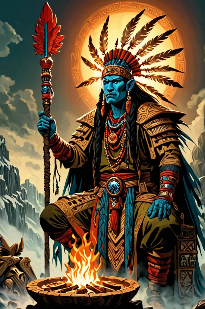 masterpiece, professional artwork, famous artwork, fantasy class, Shaman, 