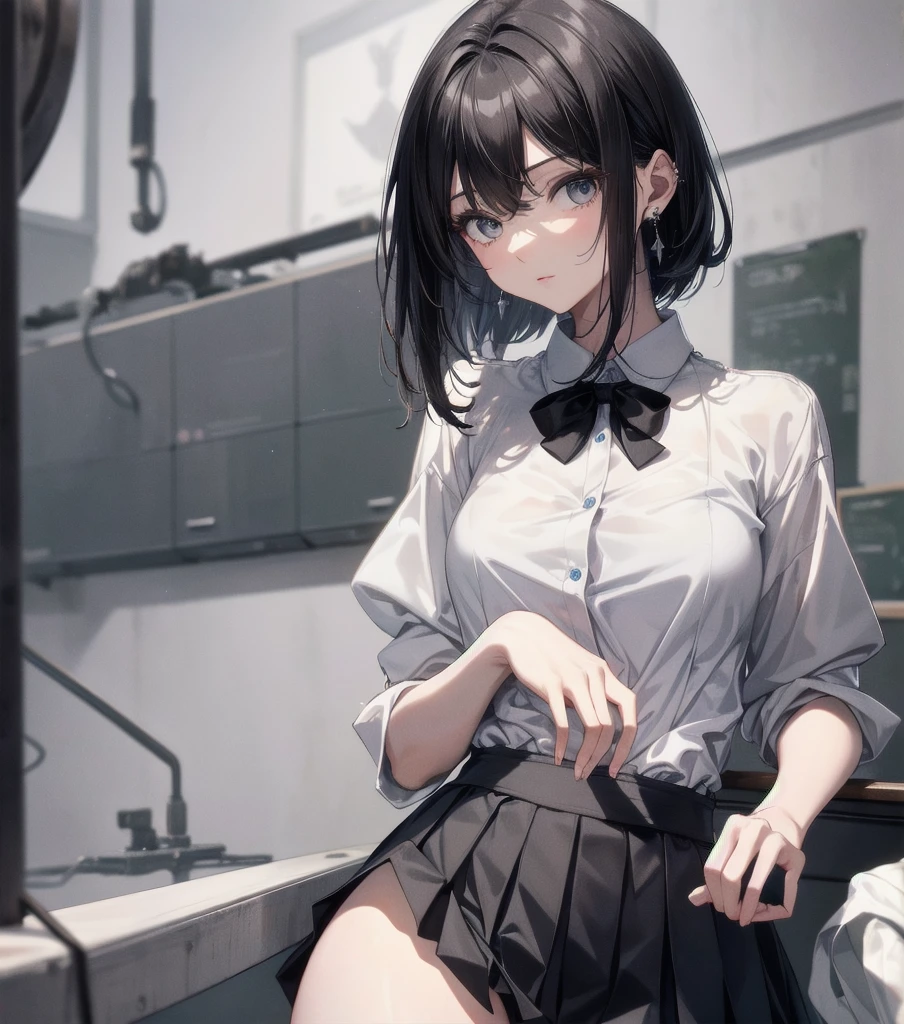 masterpiece, best quality,anime style, 1 girl,(((slender body))), (((small eyes,small breast))),(((nurse uniform,glasses))),((((cum)))), (beautiful face), (((short hair))), (((straight hair))), ((((black hair)))),detailed beautiful skin, (perfect hands, perfect anatomy)