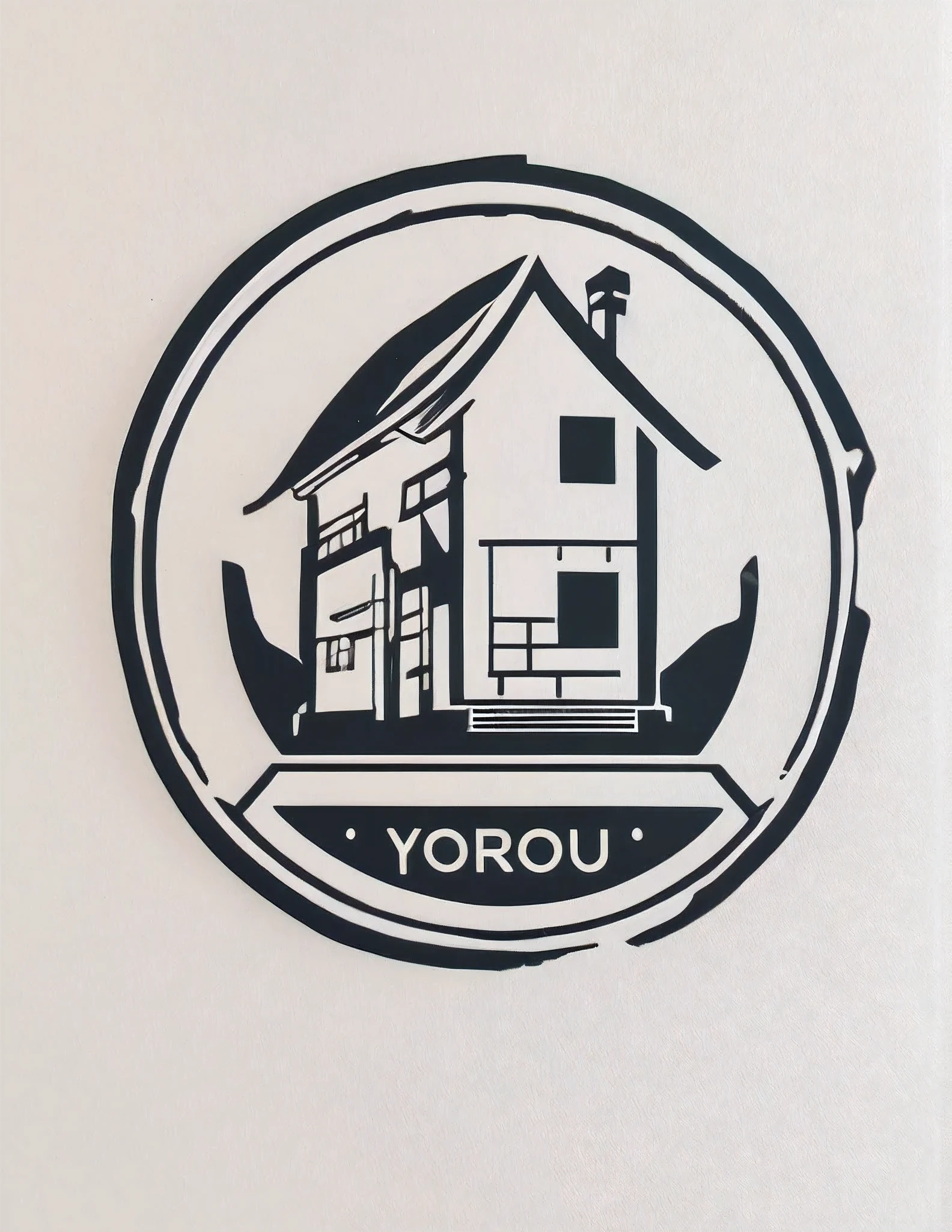 Cool emblem of construction company YOROZU HOME, slightly harmonious taste

Make sure to insert the letter "YOROZU HOME" somewhere on the emblem

The background is white