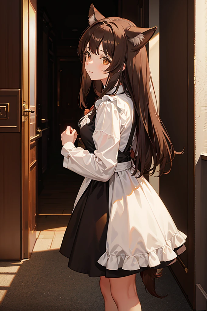 blunt bangs, green eyes, Brown hair, cross, many rose, Gothic