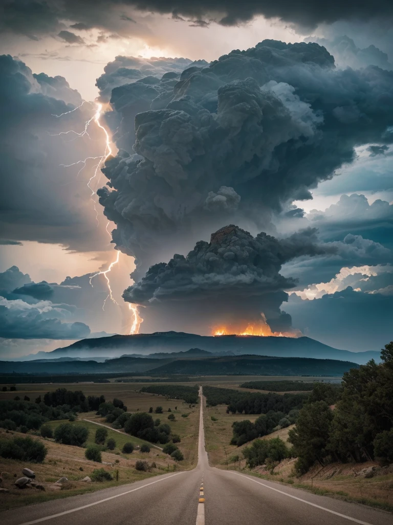 arafed rock formation in the distance with a dirt road in front, wyoming, usa-sep 20, towering over your view, tall stone spires, monumental mountains, majestic view, giant towering pillars, w 1024, w 1 0 2 4, road trip, istock, best on adobe stock, stock image, imposing, american west scenery, amazing lightning, dramatic lightening, lightning creating life, crackling with lightning, epic lightning, colossal lightning, scary lightning, beautiful lightning, lightning strikes, exquisite lightning, insane lightning, national geographic photo”, thunderstorm and fire, lightning strike