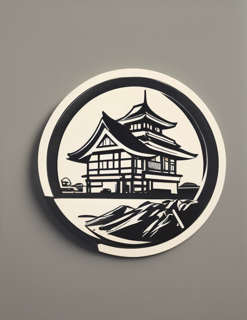 The cool emblem of the construction company YOROZU HOME,
Monotone slightly Japanese-style house-like taste

Make sure to insert the letter "YOROZU HOME" somewhere on the emblem

The background is white