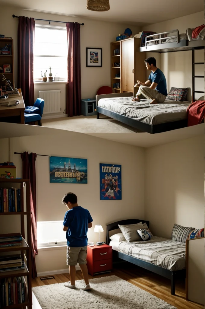 Make a man playing in his room