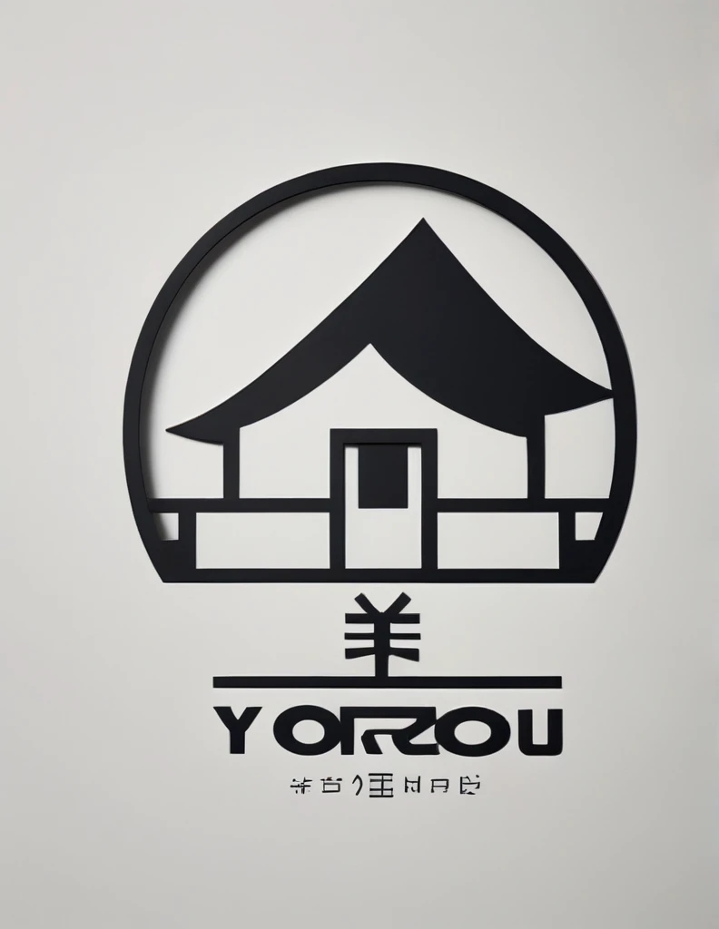 The cool emblem of the construction company YOROZU HOME,
Monotone slightly Japanese-style house-like taste

Make sure to insert the letter "YOROZU HOME" somewhere on the emblem

The background is white