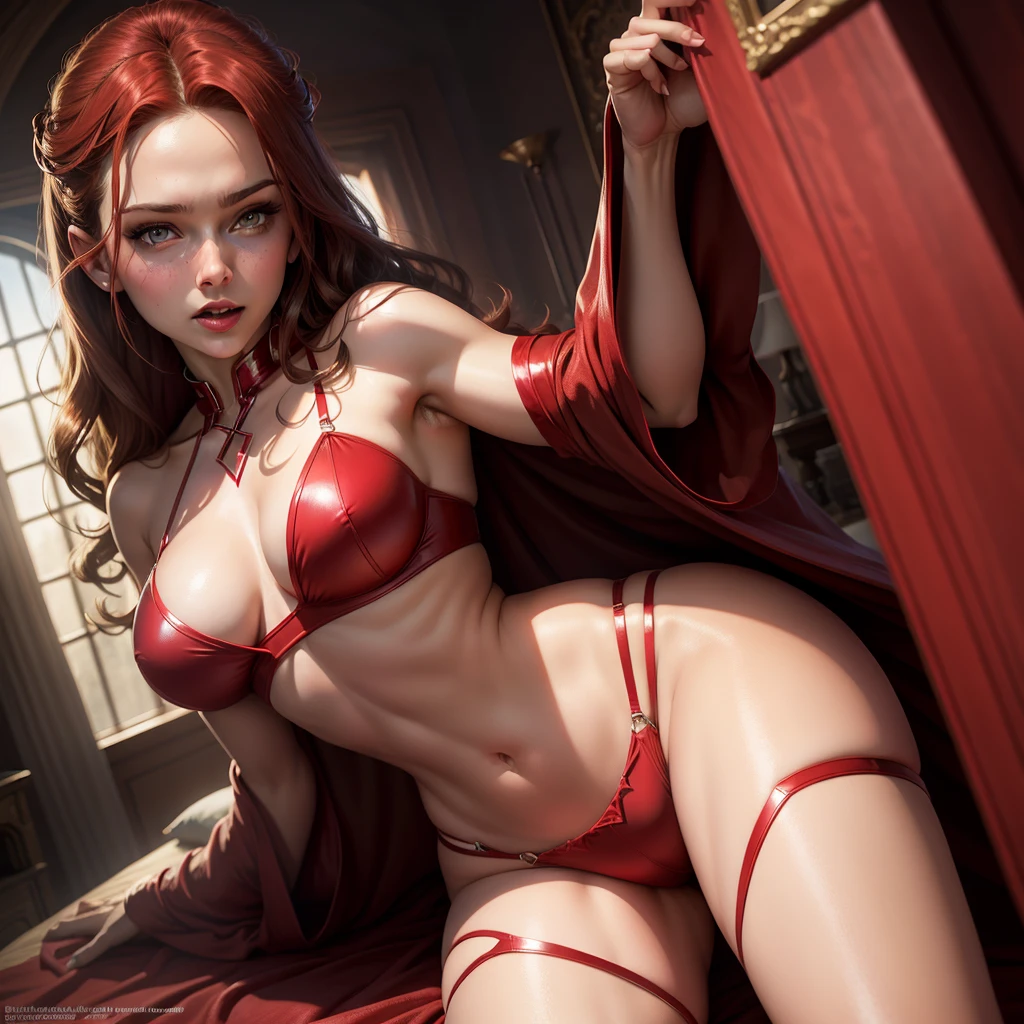 Scarlet Witch in red lingerie