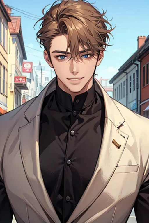 Handsome guy smile model Unkempt head