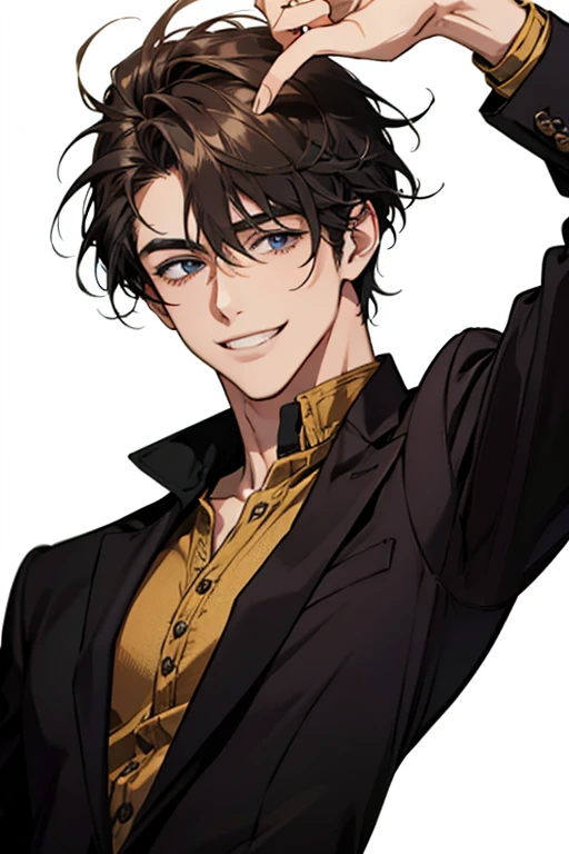 Handsome guy smile model Unkempt head