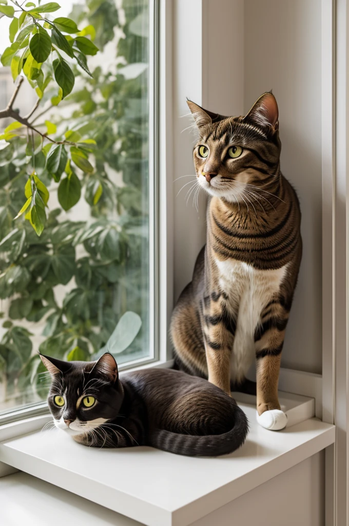 Draw a cat on the windowsill