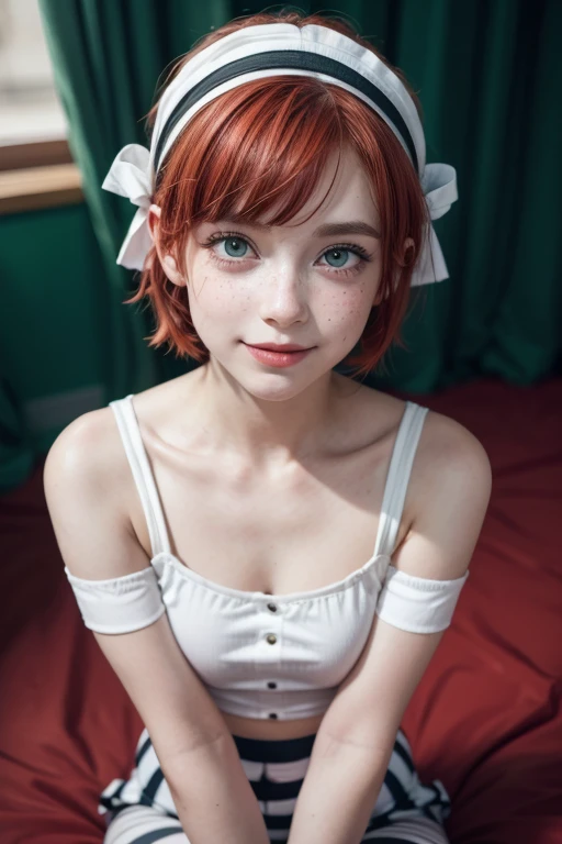 2 white tomboys european girls, medium Butterfly Cut hair, red hair, messy hair, big eyelashes, shy smile, full body photo, perfect green eyes, 8k photo, tattoos, slim body, realistic,, arm full of tattoos, oiled up body, high details, soap foam, cute face, teen girl, slander, best quality, photorealistic, topless, perfect eyes, tomboy skinny, freckles, fringes, tomboy, looking up, bow tie, distant focus, no chest, red lipsticks, red lips. in a dark basement