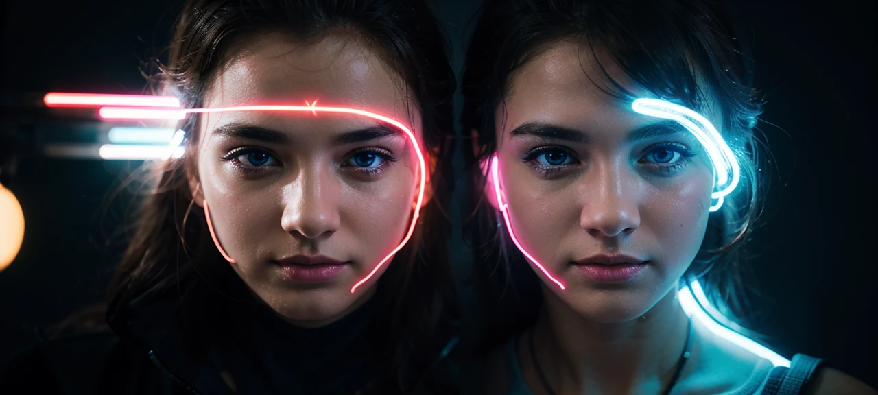 Make the image more HD with neon effects around it, best quality, with a white light effect on the right of the image, as well as neon effects