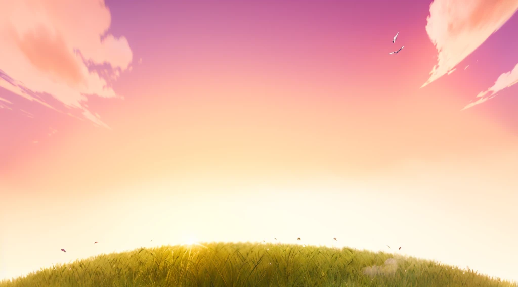 Blue sky and white clouds,Game architecture design, Cartoon,,casual game style, ,C4D,,masterpiece,Super Detail,Best quality,grassland,it's clear,Blue sky and white clouds,Many clouds,Light,黄绿色的grassland,3d,C4D,high quality,unmanned,