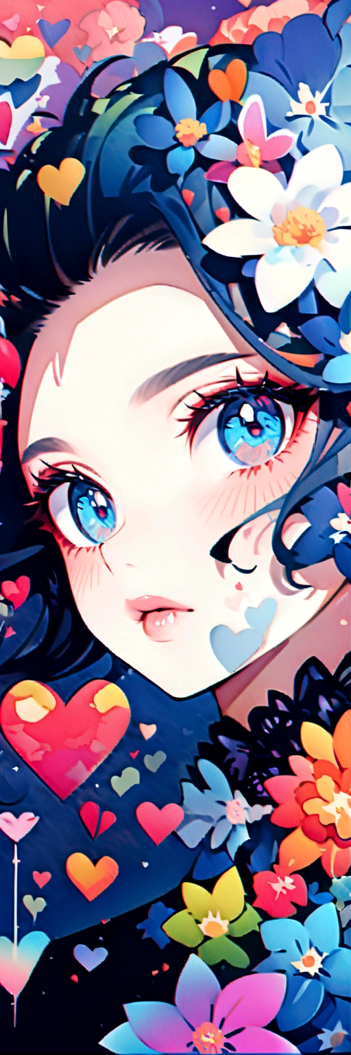 Ekwekure Style、(((stylishなファッション))), 8K quality、Intense watercolor, detailedな水彩アート, Watercolor splash, Surreal, Avant-garde pop art, Beautiful and expressive paintings, Beautiful artwork illustration, Very colorful tones, wonderful, Cool Beauty, Highest quality、Official Art, Vector art, stylish design, (((The most beautiful girl))), (((Highest quality))), High resolution, ((detailed)), (((Doodle Art)), ((masterpiece)), ((Super detailed)), (((Colorful flowers))), Colorful Hearts, (((stylish))), Lips in Love