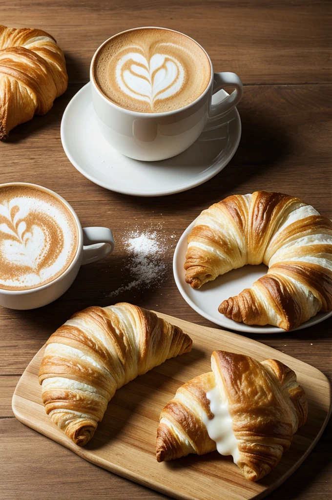 Coffee with milk Croissants
