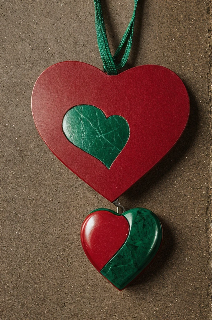 Make a red heart with the name Omar and emerald 
