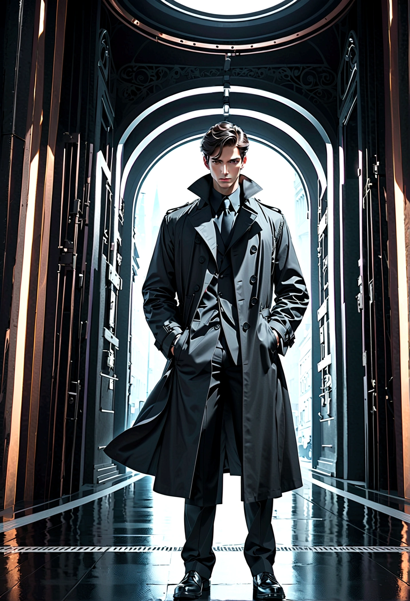 Train Man_Black trench coat