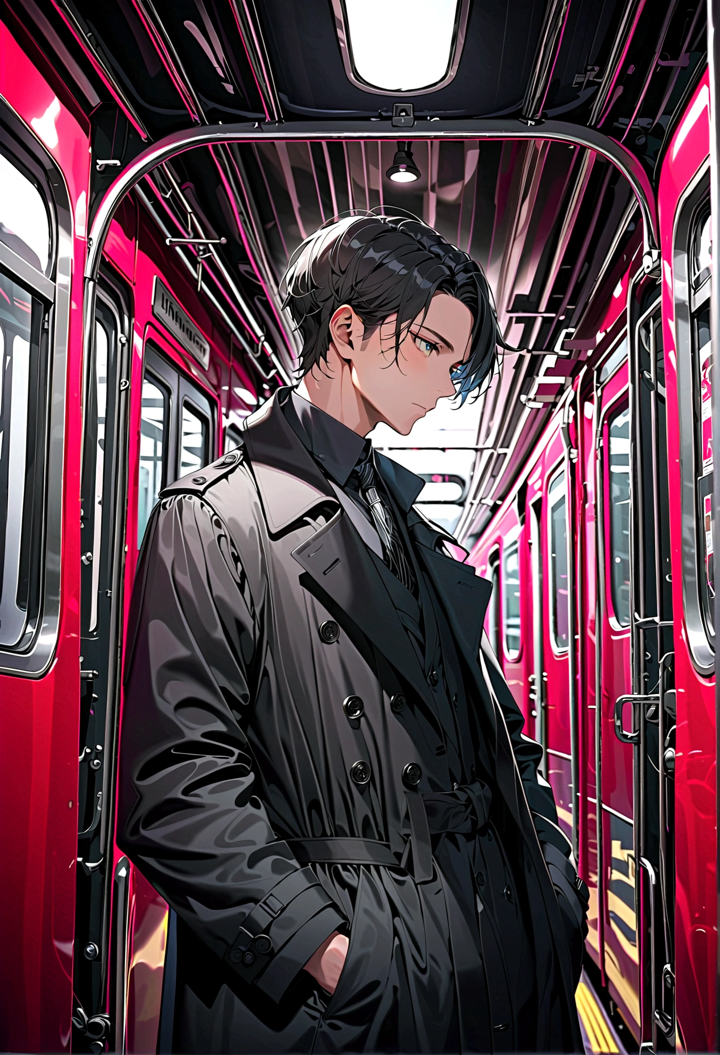Train Man_Black trench coat