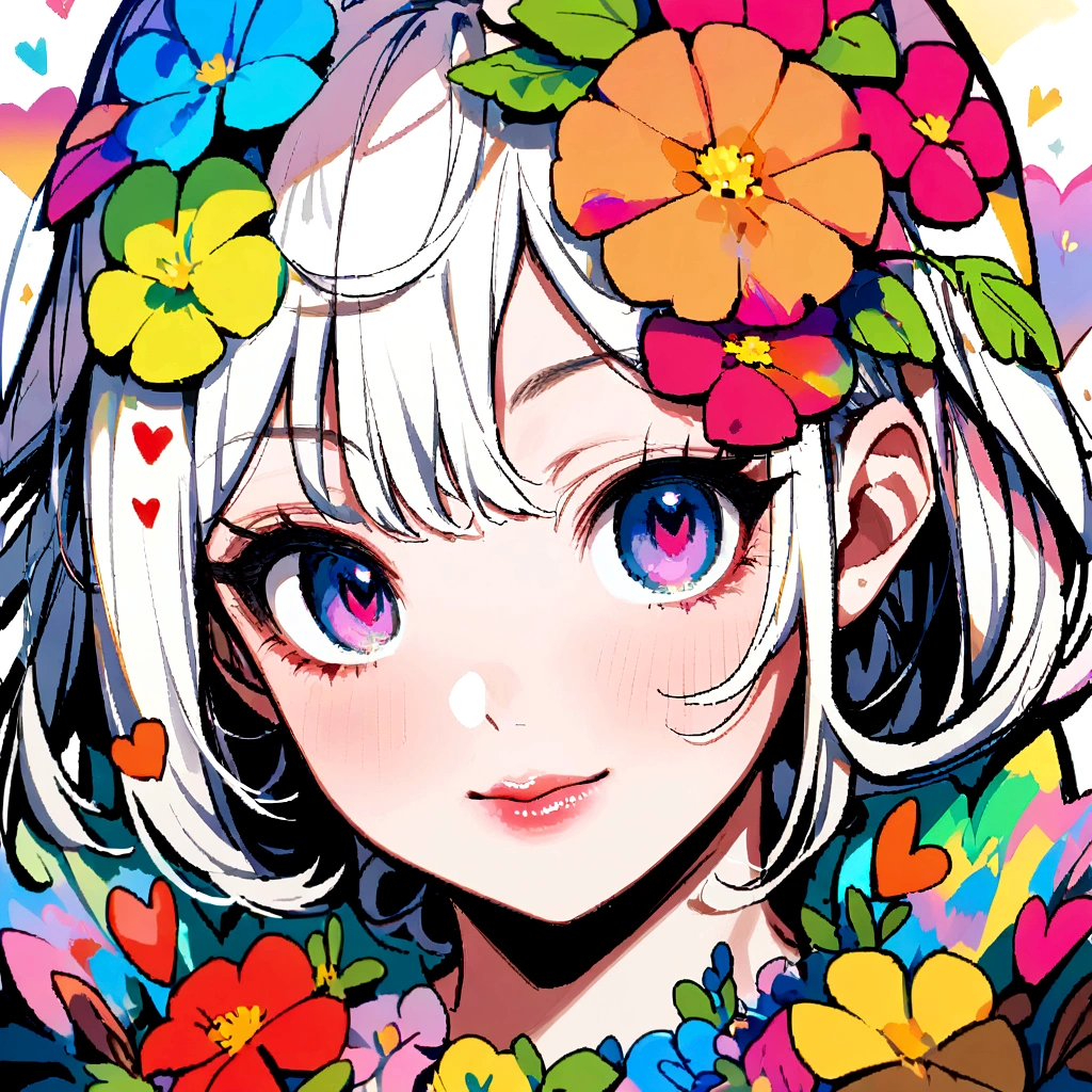 (((stylishなファッション))), 8K quality、Natural watercolor, detailedな水彩アート, Watercolor splash, Surreal, Avant-garde pop art, Beautiful and expressive paintings, Beautiful artwork illustration, Natural tones, wonderful, Cool Beauty, Highest quality、Official Art, Vector art, stylish design, (((The most beautiful girl))), (((Highest quality))), High resolution, ((detailed)), (((Doodle Art)), ((masterpiece)), ((Super detailed)), (((Colorful flowers))), Colorful Hearts, (((stylish))), Lips in Love