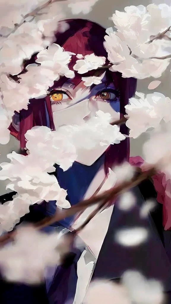 there is a woman with a mask and a cherry tree, sasuke uchiha, anime wallpaper, anime image, anime art trends, sakura petals around you, anime wallpaper, beautiful anime face, Anime digital art, anime art, pain from naruto, anime painting, Awesome anime face portrait, beautiful anime artwork, beautiful anime art, from naruto, cute anime portrait