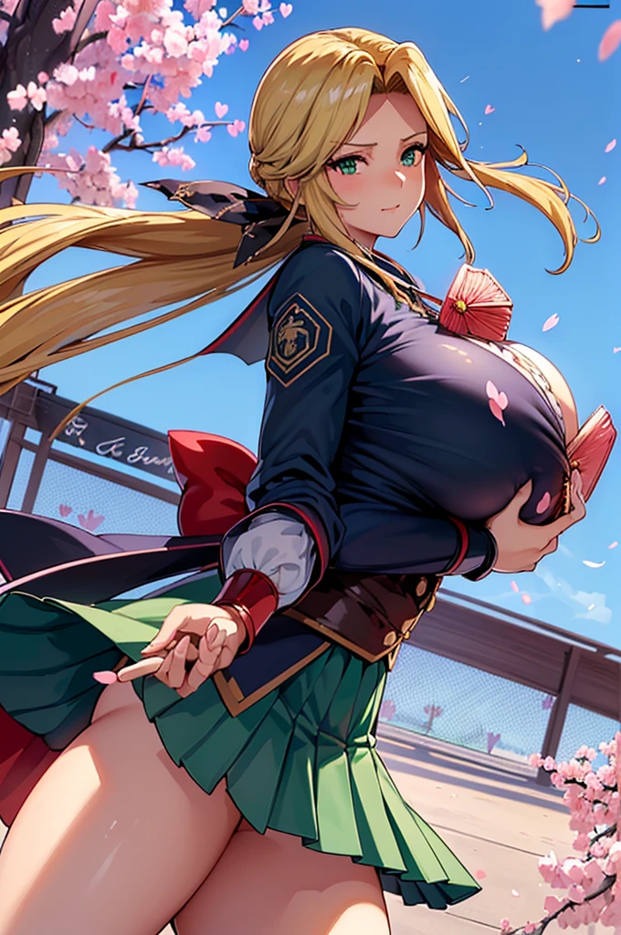 8k(A sloppy smile, The face we're looking for, Mischievous face:1.9)
8k((handing over a love letter:1.9))
((woman,Huge , (Huge breasts:1.8),Are fat,とても唇が赤いHuge breastsを強調,Big Ass,Narrow waist,Long legs,Green Eyes立っている))
8K((((Anime Style),(The facial expression is good))))8K(((((Anime Style)Green Eyes)))) 8K((Schoolyard))8K((Frontal cut))8K((night))
8K((Beauty))((学生blazer15歳学生服 緑のネクタイ, blazer, Pleated skirt))
8K(((spring,cherry blossoms,The wind is blowing,Her skirt is flipped up,cherry blossomsが散っている:1.3)))
8K(Close-up of the face:1.5)
8k(((((handing over a love letter))))) 8k(((((handing over a love letter)))))
handing over a love letter8k(しっかりhanding over a love letter描写を:1.5)8K(womanの手の描写が上手い)
