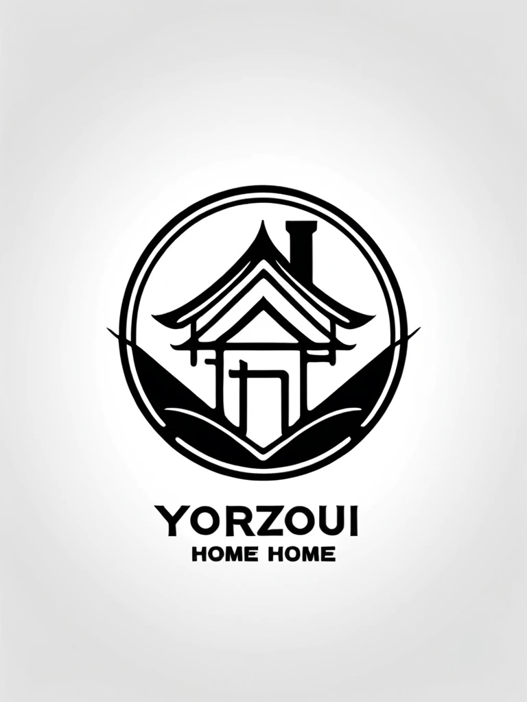 construction company logo
The company name is YOROZU HOME
It's a cool emblem,
Monotone slightly Japanese-style design

Make sure to insert the letter "YOROZU HOME" somewhere on the emblem

The background is white