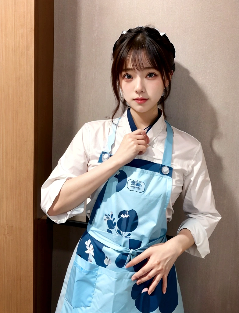 front女性，front，front高清人像，Realism，Hold with both hands，wearing apron，front主妇