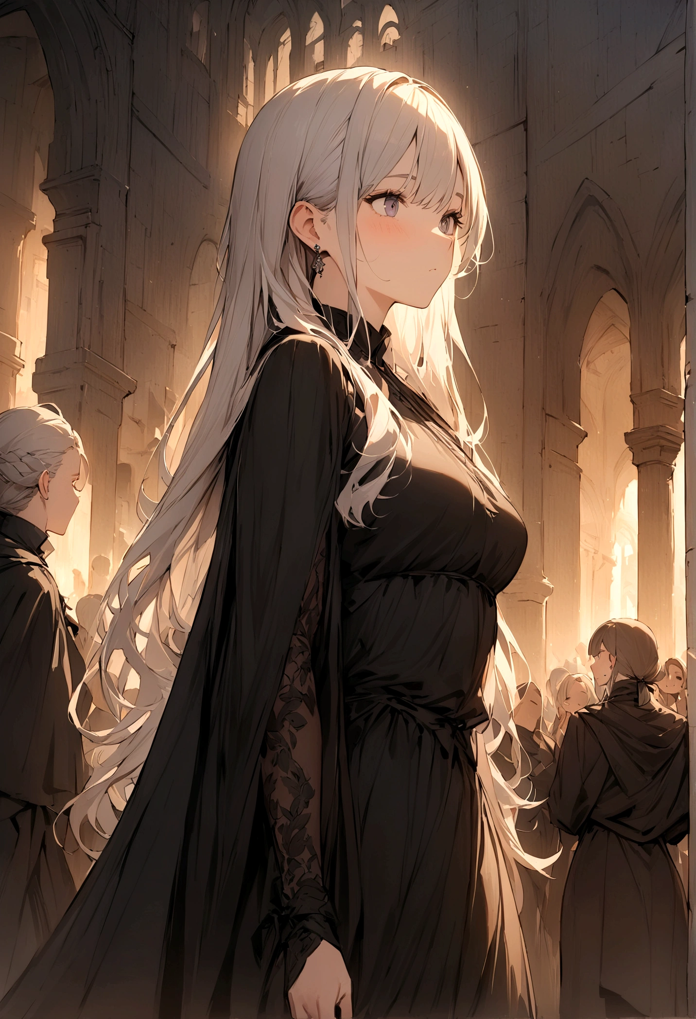 (masterpiece:1.4), (Best quality:1.4), (high resolution:1.4), , Anna&#39;s Arendelle, , surprise, Long hair, , Looking at the audience,, black tunic,outdoor,