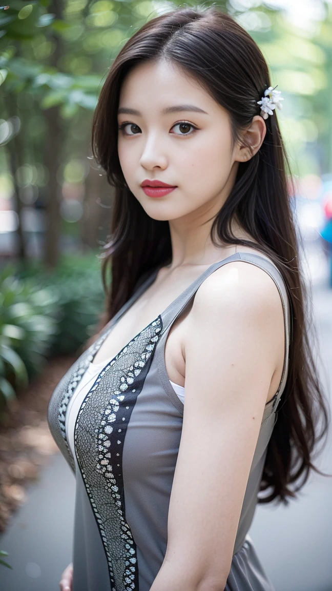(((best quality, 8K, masterpiece:1.4)), (20 岁woman), masterpiece, clearly, High targetres, High target_quality, wide_shooting, (A girl in the forest), Absurdly_long_hair, woman, Droop_breast, balance, Stretching exercises, Moderate_Face, only_Shoulder, ((best quality)), ((masterpiece)), (detailed), perfect Face, very big breast, ultra High target definition, 8K, Perfect body, Head-up display, Slender legs, Small face, Long eyelashes, Shiny lips, Attention to detail, Cleansing the skin, blemish-free Face, Japanese Beauty, 20 岁woman, (huge, saggy breast), (surreal) , (Implications), (Improve resolution), (8K), ((masterpiece)), (best quality), (detailed), best quality,masterpiece,ultra High target resolution,(Indeed:1.4),RAW Photographer,Beautiful and beautiful,Dark Shadows,Dark theme,1 girl,Exquisite facial features,long gray hair,Lol,(The wind blows through your hair,Black hair with bangs),Colorful printed shirt,trivial Face,((((Shift Dress:1.1),)))),36 inch chest size,Fit for your body,external,Afternoon Sunshine