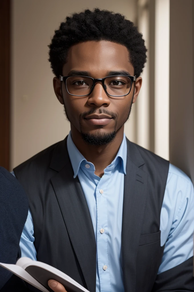 Nerd black man with glasses 