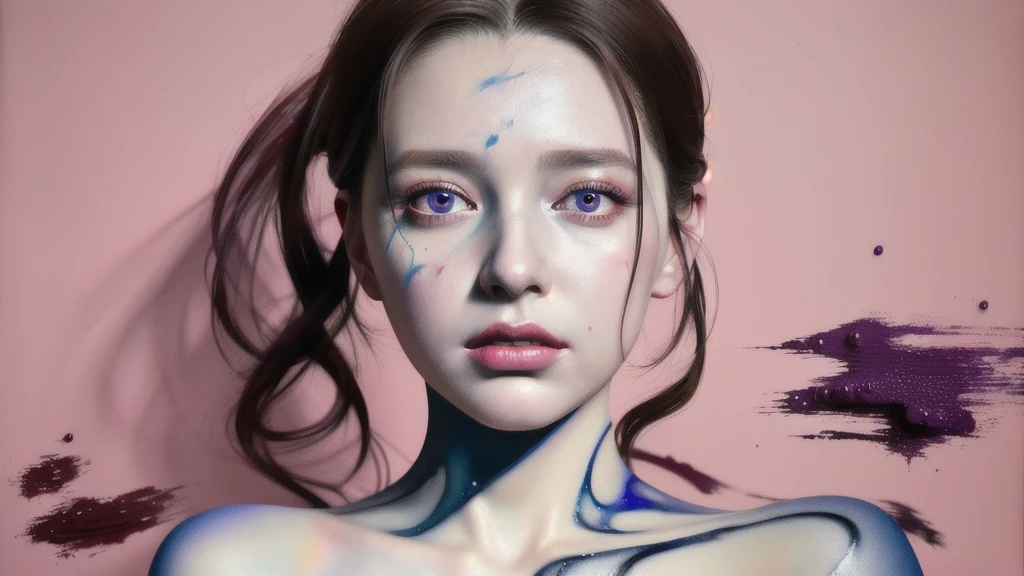 Android Beauty, Powerful paintings inspired by Francis Bacon, Ultra-realistic surrealism, Hyperrealism, fear, art, hyper real painting, Realistic illustration painting, カラフルなHyperrealism, Hyper-realistic digital art