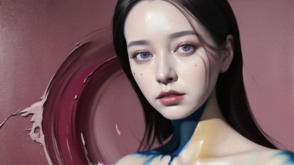Android Beauty, Powerful paintings inspired by Francis Bacon, Ultra-realistic surrealism, Hyperrealism, fear, art, hyper real painting, Realistic illustration painting, カラフルなHyperrealism, Hyper-realistic digital art