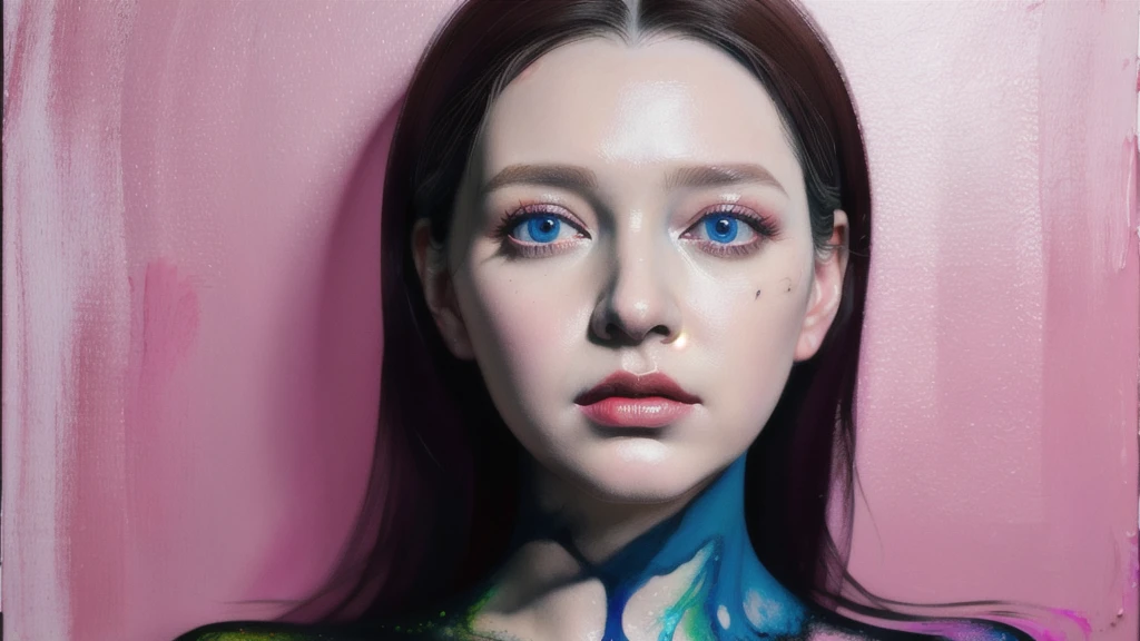 Android Beauty, Powerful paintings inspired by Francis Bacon, Ultra-realistic surrealism, Hyperrealism, fear, art, hyper real painting, Realistic illustration painting, カラフルなHyperrealism, Hyper-realistic digital art