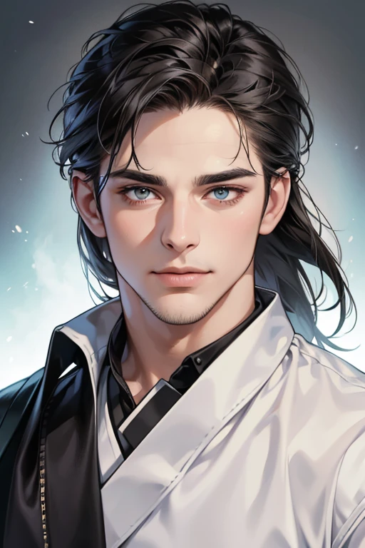 (best quality,4k,8k,highres,masterpiece:1.2),ultra-detailed,(realistic,photorealistic,photo-realistic:1.37),30 year old man,3 day beard,handsome anime,portraits,strong,masculine,dark hair,sharp jawline,mesmerizing eyes,perfectly styled hair,cool anime outfit,confident expression,vibrant colors,dynamic lighting, CEO and expression smile in love.
