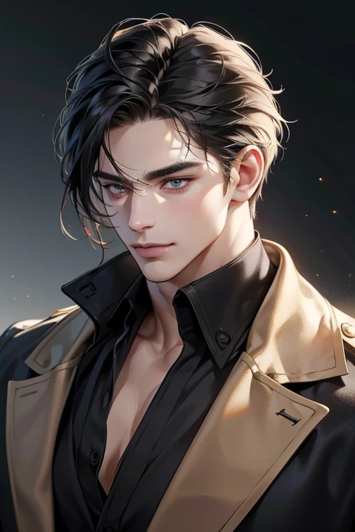 (best quality,4k,8k,highres,masterpiece:1.2),ultra-detailed,(realistic,photorealistic,photo-realistic:1.37),30 year old man,3 day beard,handsome anime,portraits,strong,masculine,dark hair,sharp jawline,mesmerizing eyes,perfectly styled hair,cool anime outfit,confident expression,vibrant colors,dynamic lighting, CEO and expression smile in love.
