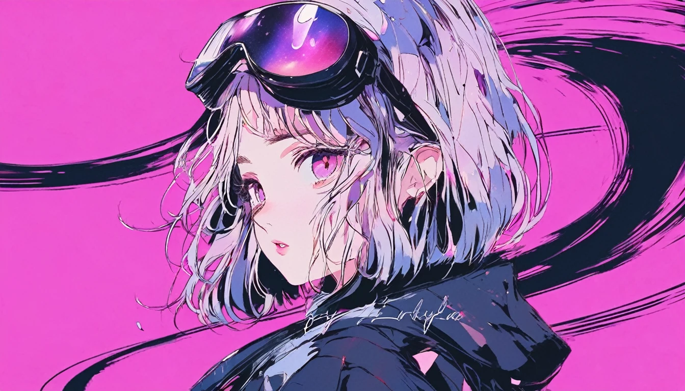(best quality, sketch:1.2), epic realistic,(ultra details ayes),illustrator,anime,1 girl, detailed lips,custom, gradient background,neon hair,textured cropping, masterpiece, anime, a woman standing looking at a black hole, fantasy world, trending on art station, space art, dreamy psychedelic anime, beautiful anime scene, anime epic artwork. anime, photo picture poses, average height