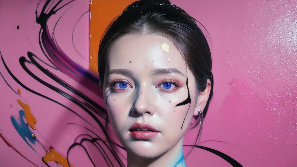 Android Beauty, Powerful paintings inspired by Francis Bacon, Ultra-realistic surrealism, Hyperrealism, fear, art, hyper real painting, Realistic illustration painting, カラフルなHyperrealism, Hyper-realistic digital art
