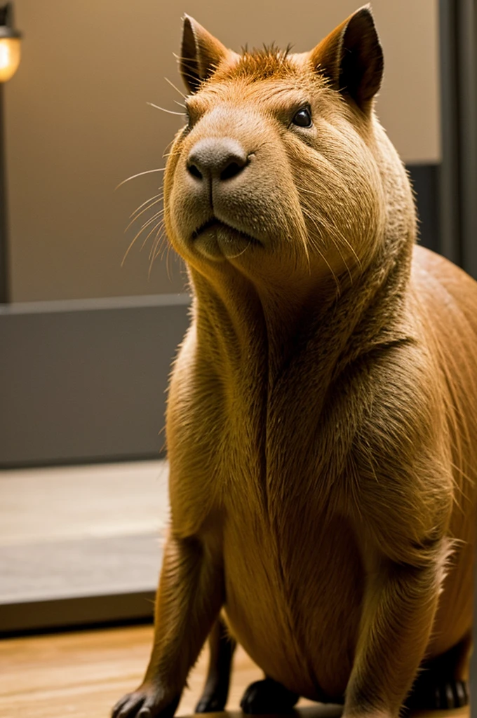 A capybara dressed as emilia mernes in the .mp3 tour