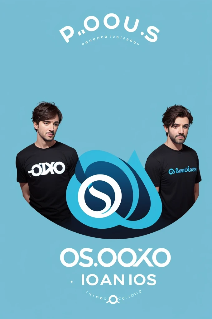 create a logo with a very funny font and light blue color with a black background saying “Os 3 Pançudos”
