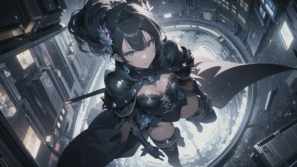 Absurd resolution, High resolution, (masterpiece:1.4), Super detailed, One girl, From above, space, floating