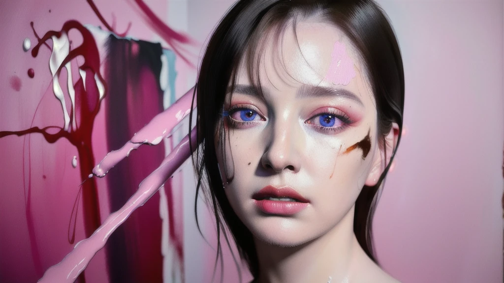 Android Beauty, Powerful paintings inspired by Francis Bacon, Ultra-realistic surrealism, Hyperrealism, fear, art, hyper real painting, Realistic illustration painting, カラフルなHyperrealism, Hyper-realistic digital art